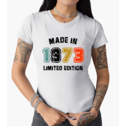 Tricou Made In 1973 Limited Edition, M ,alb