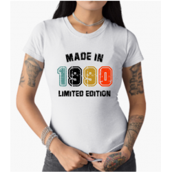 Tricou - Made In 1990 Limited Edition, M, alb