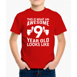 Tricou copil - This is what an awesome 9 year old looks like, 9-11 ani, rosu