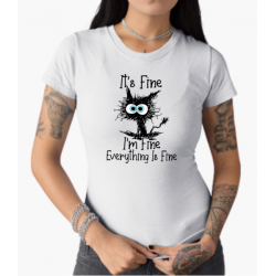 Tricou -  Everythings is fine, S, alb