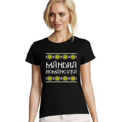 Tricou personalizat cu mesaj - Mandra Romancuta, negru