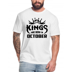 Tricou personalizat aniversare - Kings are born in october