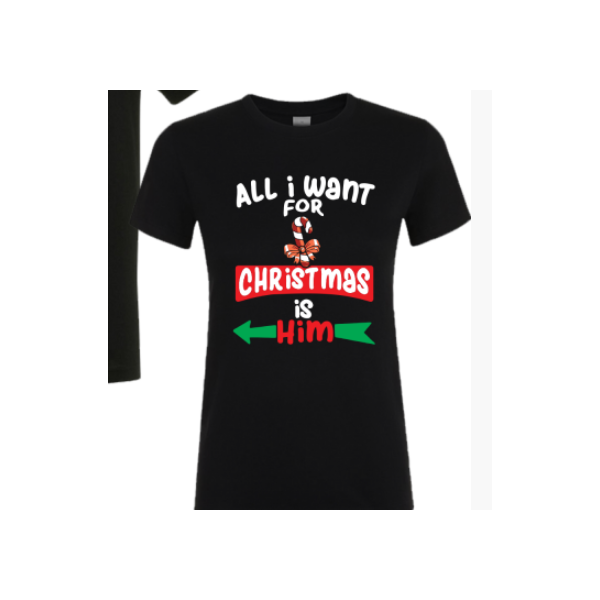 Tricou "All I Want For Christmas", M , negru