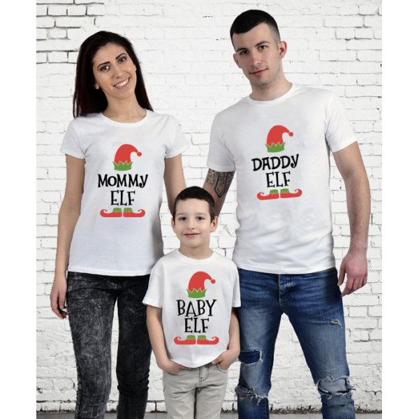 Set tricouri familie "Elf family"
