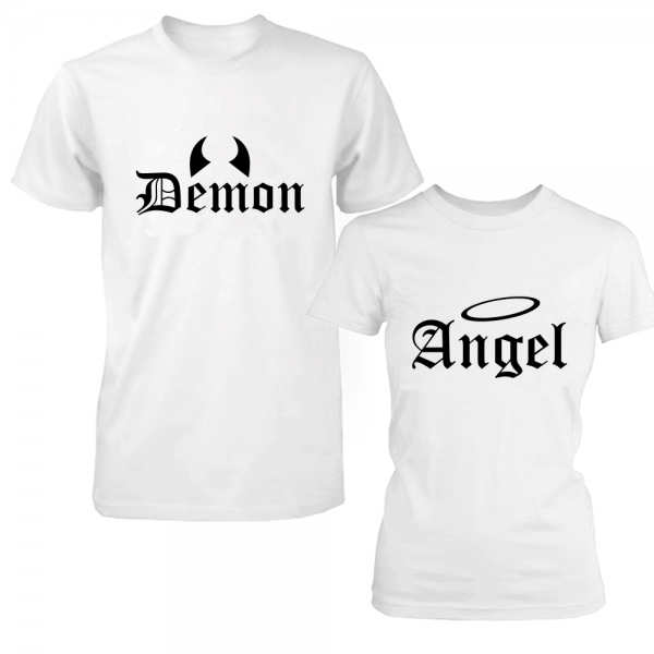 Set tricouri cupluri "Angel and demon"