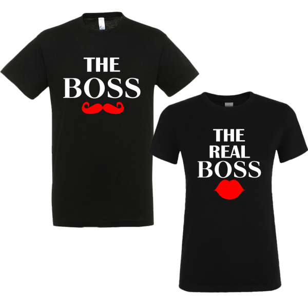 Set tricouri cupluri "The real boss"