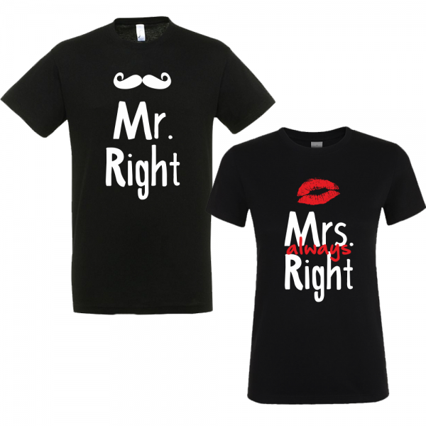 Set tricouri cupluri "Mr. right"