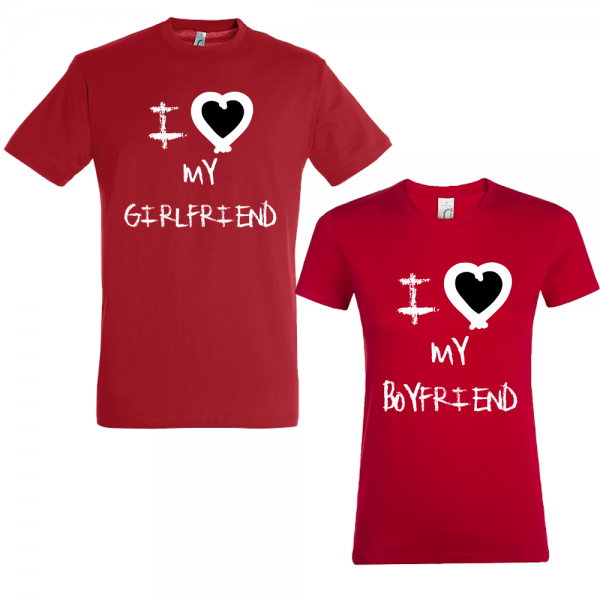 Set tricouri cupluri "I love my girlfriend/boyfriend"