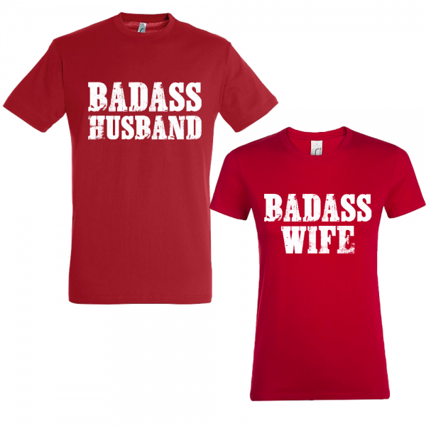 Set tricouri cupluri "Badass wife and husband"