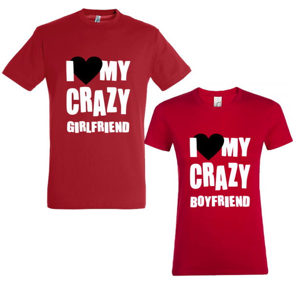 Set tricouri cupluri "I love my crazy"