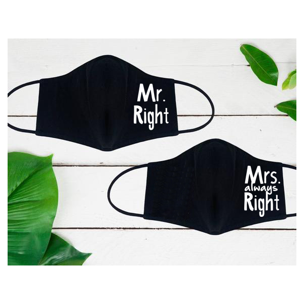 Set de masti personalizate pentru cupluri "Mr. and Mrs"