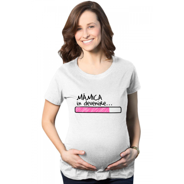Tricou personalizat gravida Mamica in devenire