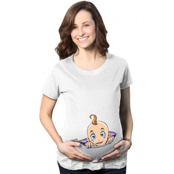 Tricou personalizat gravida - Peek a boo 2