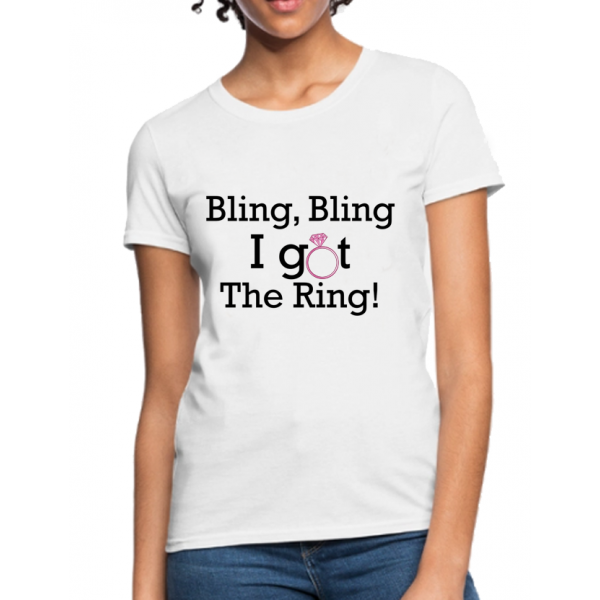 Tricou personalizat petrecerea burlacitelor - Bling Bling I Got The Ring