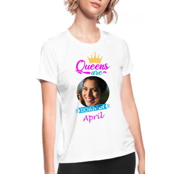 Tricou personalizat cu poza ta - Queens are born in april