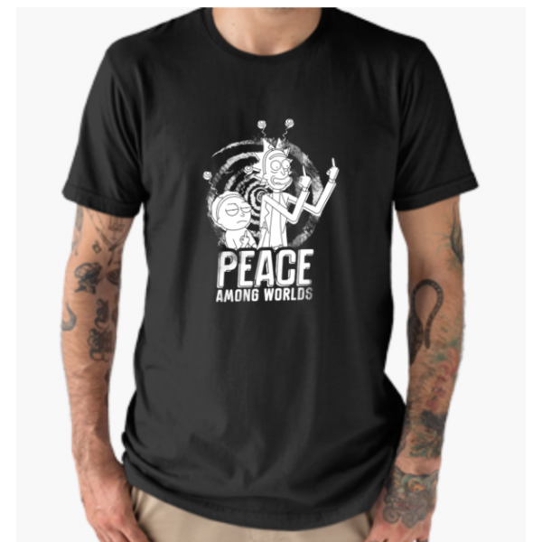 Tricou - Rick & Morty Peace Among Worlds, 2XL, negru