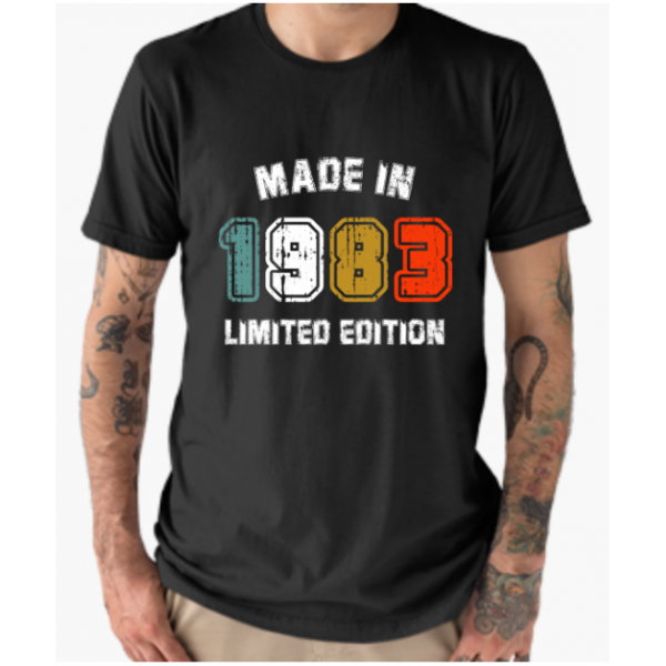 Tricou Made In 1983 Limited Edition, 2Xl, negru